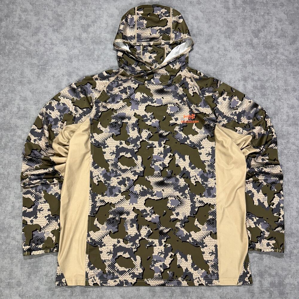 Bassdash FS06M BG1009 UPF 50+ Camo Hunting Hoodie Mens XL Long Sleeve Mask